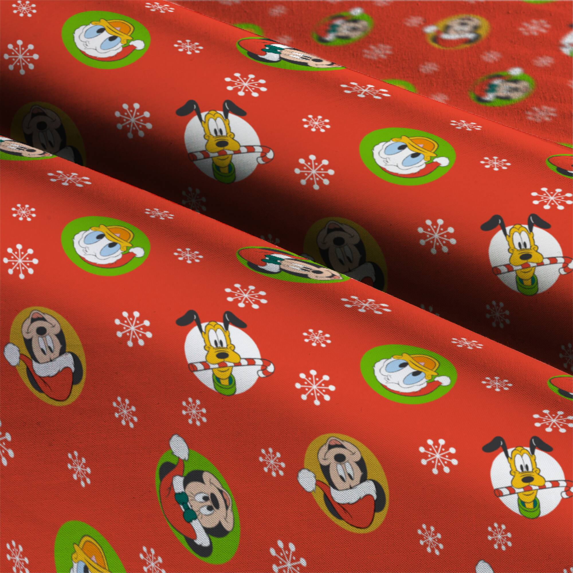 Disney® Mickey & Friends Red Christmas Cotton Fabric